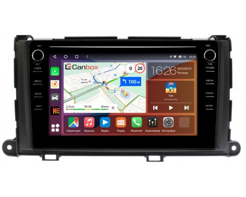 Toyota Sienna III 2010-2014 Canbox H-Line 7894-9-202 Android 10 (4G-SIM, 6/128, DSP, IPS) С крутилками
