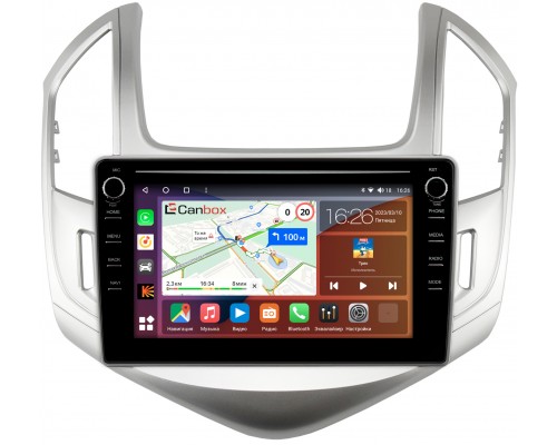 Chevrolet Cruze (2012-2016) (серебро) Canbox H-Line 7894-9-242 на Android 10 (4G-SIM, 6/128, DSP, IPS) С крутилками