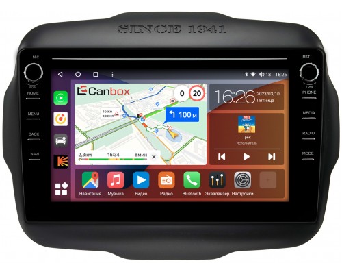 Jeep Renegade 2014-2022 Canbox H-Line 7894-9-629 на Android 10 (4G-SIM, 6/128, DSP, IPS) С крутилками
