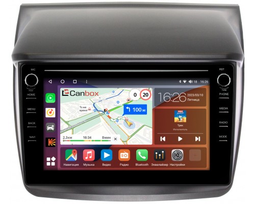Mitsubishi Pajero Sport II 2008-2016, L200 IV 2006-2015 Canbox H-Line 7894-9057 на Android 10 (4G-SIM, 6/128, DSP, IPS) С крутилками