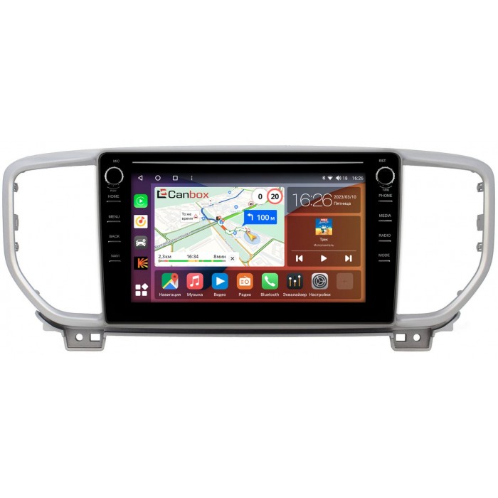 Штатная магнитола Kia Sportage IV 2018-2022 Canbox H-Line 7894-9082 на Android 10 (4G-SIM, 6/128, DSP, IPS) С крутилками (для авто с камерой)