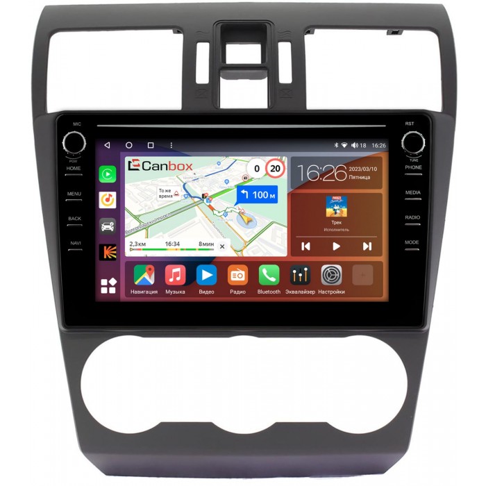 Штатная магнитола Subaru Forester 4, Impreza 4, XV (2011-2017) Canbox H-Line 7894-9132 на Android 10 (4G-SIM, 6/128, DSP, IPS) С крутилками