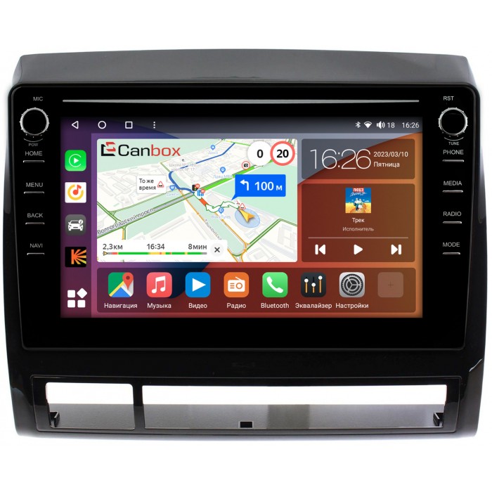 Штатная магнитола Toyota Tacoma II 2004-2011 (глянец) Canbox H-Line 7894-9173 на Android 10 (4G-SIM, 6/128, DSP, IPS) С крутилками