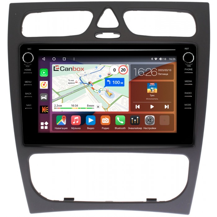 Штатная магнитола Mercedes C-klasse (W203), CLK-klasse (W209), G-klasse (W463) (2000-2006) Canbox H-Line 7894-9242 на Android 10 (4G-SIM, 6/128, DSP, IPS) С крутилками