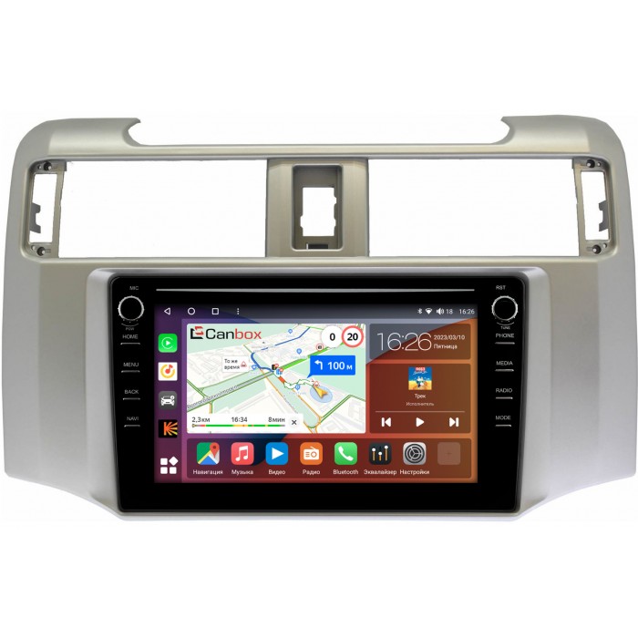 Штатная магнитола Toyota 4Runner 5 (2009-2022) Canbox H-Line 7894-9380 на Android 10 (4G-SIM, 6/128, DSP, IPS) С крутилками