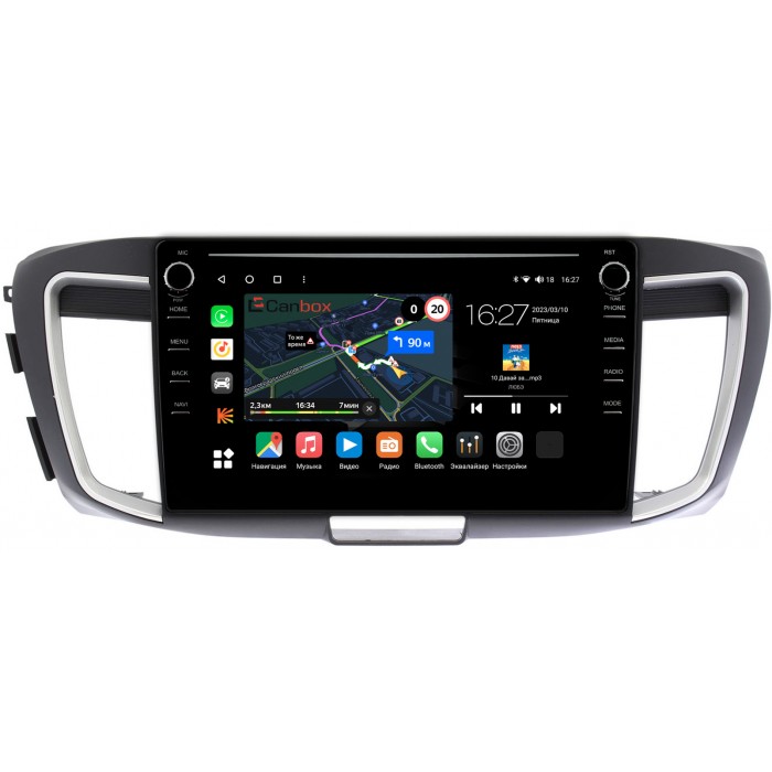 Штатная магнитола Honda Accord 9 (2012-2019) Canbox M-Line 7895-10-1156 на Android 10 (4G-SIM, 2/32, DSP, QLed) С крутилками