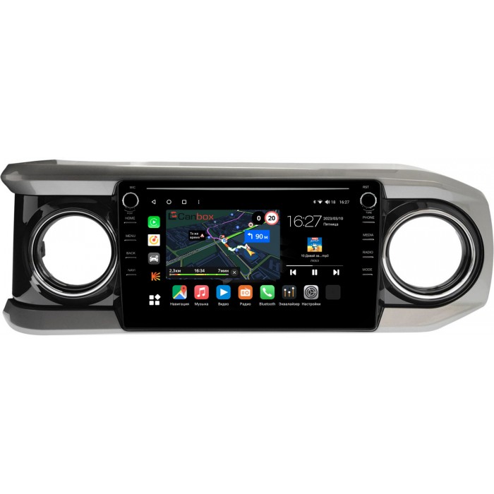 Штатная магнитола Toyota Tacoma III 2015-2022 (черная) Canbox M-Line 7895-10-1431 на Android 10 (4G-SIM, 2/32, DSP, QLed) С крутилками