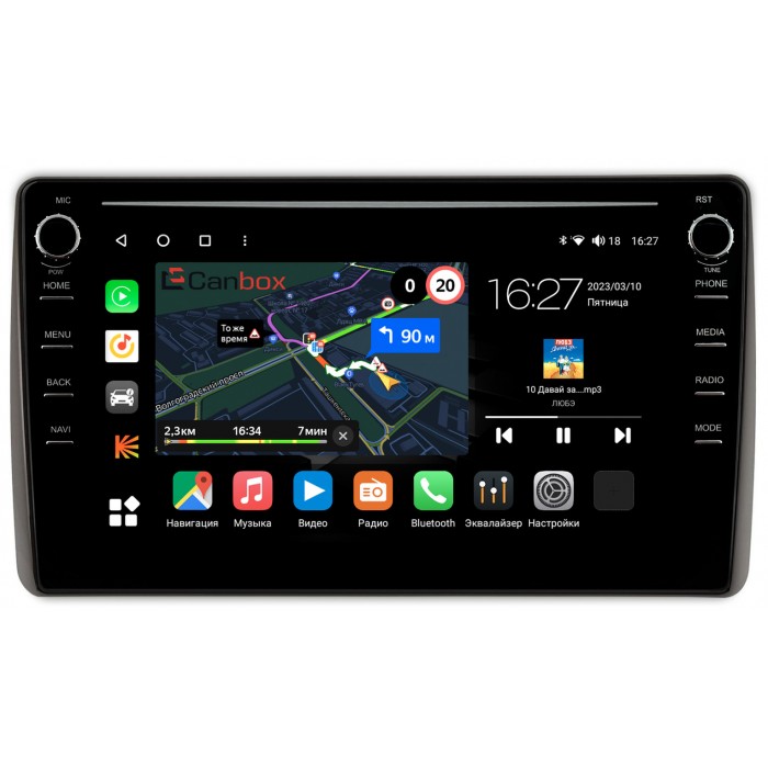 Штатная магнитола Toyota Highlander (U70) (2019-2022) Canbox M-Line 7895-10-1440 на Android 10 (4G-SIM, 2/32, DSP, QLed) С крутилками