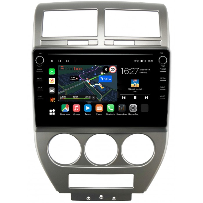 Штатная магнитола Jeep Compass, Liberty (Patriot) (2006-2010) Canbox M-Line 7895-10-328 на Android 10 (4G-SIM, 2/32, DSP, QLed) С крутилками
