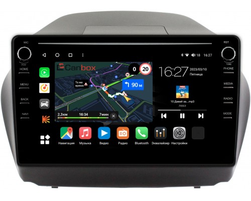 Hyundai ix35 2010-2015 Canbox M-Line 7895-1043 на Android 10 (4G-SIM, 2/32, DSP, QLed) С крутилками (для авто без камеры)