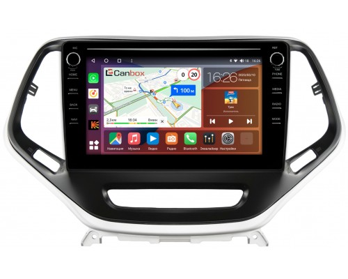 Jeep Cherokee 5 (KL) (2013-2022) Canbox H-Line 7896-10-811 на Android 10 (4G-SIM, 3/32, DSP, QLed) С крутилками
