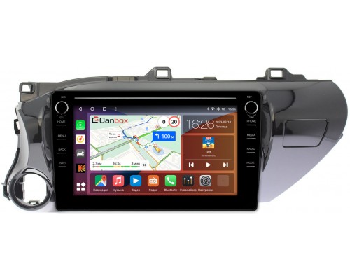 Toyota Hilux VIII 2015-2022 Canbox H-Line 7896-1071 на Android 10 (4G-SIM, 3/32, DSP, QLed) С крутилками (для авто без магнитолы)