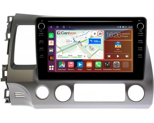 Honda Civic 8 (4D) (2005-2012) Canbox H-Line 7897-10-063 на Android 10 (4G-SIM, 4/64, DSP, QLed) С крутилками