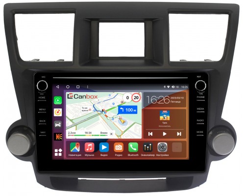 Toyota Highlander (U40) (2007-2013) Canbox H-Line 7898-10-1167 на Android 10 (4G-SIM, 6/128, DSP, QLed) С крутилками