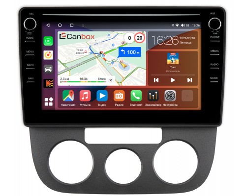 Volkswagen Jetta 2005-2011 (с кондиционером) Canbox H-Line 7898-10-1307 на Android 10 (4G-SIM, 6/128, DSP, QLed) С крутилками