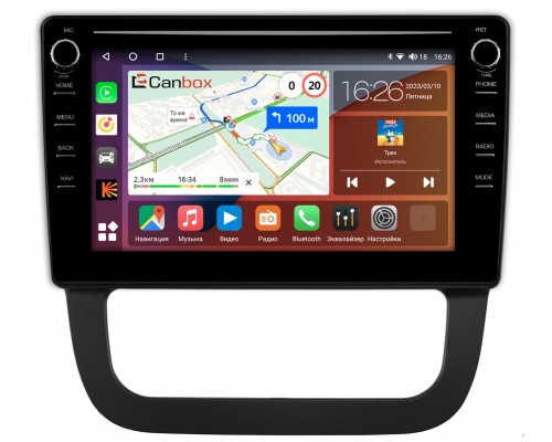 Volkswagen Jetta 2005-2011 (с климат-контролем) Canbox H-Line 7898-10-1681 на Android 10 (4G-SIM, 6/128, DSP, QLed) С крутилками