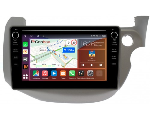 Honda Fit II 2008-2014 Canbox H-Line 7898-10-3186 на Android 10 (4G-SIM, 6/128, DSP, QLed) С крутилками