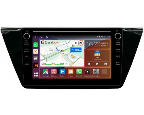 Volkswagen Touran 3 (2015-2022) (глянец) Canbox H-Line 7898-10-661 на Android 10 (4G-SIM, 6/128, DSP, QLed) С крутилками