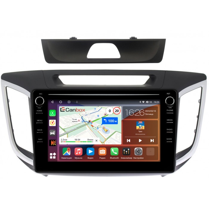 Штатная магнитола Hyundai Creta (2016-2021) Canbox H-Line 7898-1028 на Android 10 (4G-SIM, 6/128, DSP, QLed) С крутилками