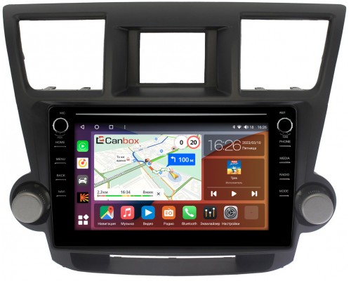 Toyota Highlander (U40) (2007-2013) (тип 2) Canbox H-Line 7898-1087 на Android 10 (4G-SIM, 6/128, DSP, QLed) С крутилками