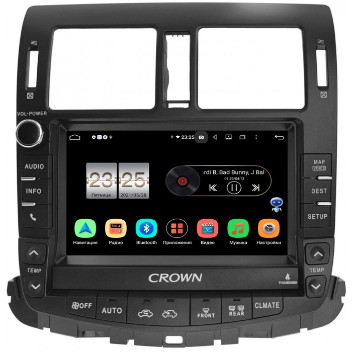 Штатная магнитола Toyota Crown (S200) (2008-2012) (Для авто c монитором и 6 CD) OEM PX609-5377 на Android 10 (4/64, DSP, IPS)