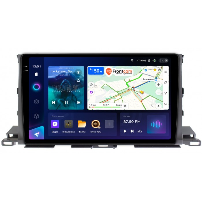 Штатная магнитола Toyota Highlander (U50) (2013-2019) Teyes CC3 2K 10.36 дюймов 3/32 RM-1035 на Android 10 (4G-SIM, DSP, QLed)