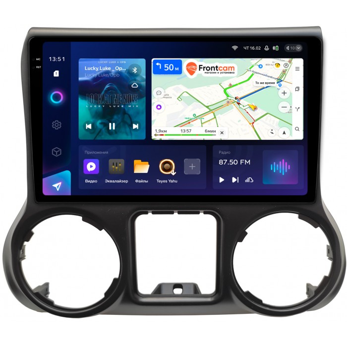Штатная магнитола Jeep Wrangler III (JK) 2011-2018 Teyes CC3 2K 10.36 дюймов 6/128 RM-10-009 на Android 10 (4G-SIM, DSP, QLed)