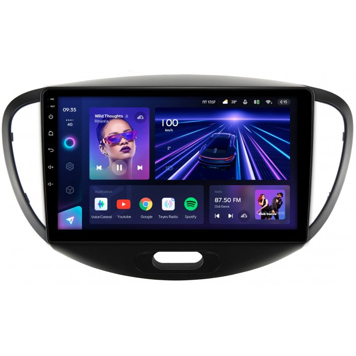 Штатная магнитола Hyundai i10 I 2007-2013 Teyes CC3 2K 9.5 дюймов 3/32 RM-9-143 на Android 10 (4G-SIM, DSP, QLed)