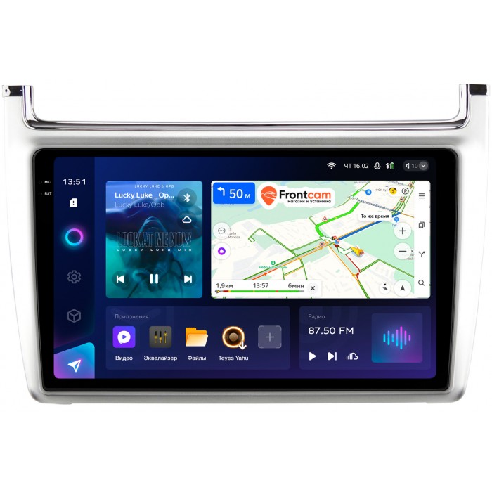 Штатная магнитола Volkswagen Polo 5 2009-2020 (серебро) Teyes CC3 2K 9.5 дюймов 4/64 RM-9-540 на Android 10 (4G-SIM, DSP, QLed)