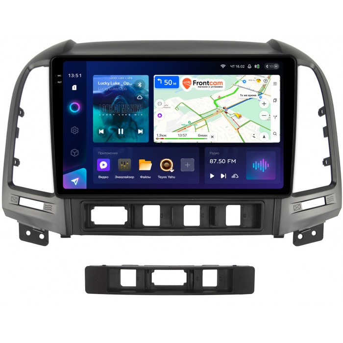 Штатная магнитола Hyundai Santa Fe II 2005-2012 Teyes CC3 2K 9.5 дюймов 4/64 RM-9052 на Android 10 (4G-SIM, DSP, QLed)