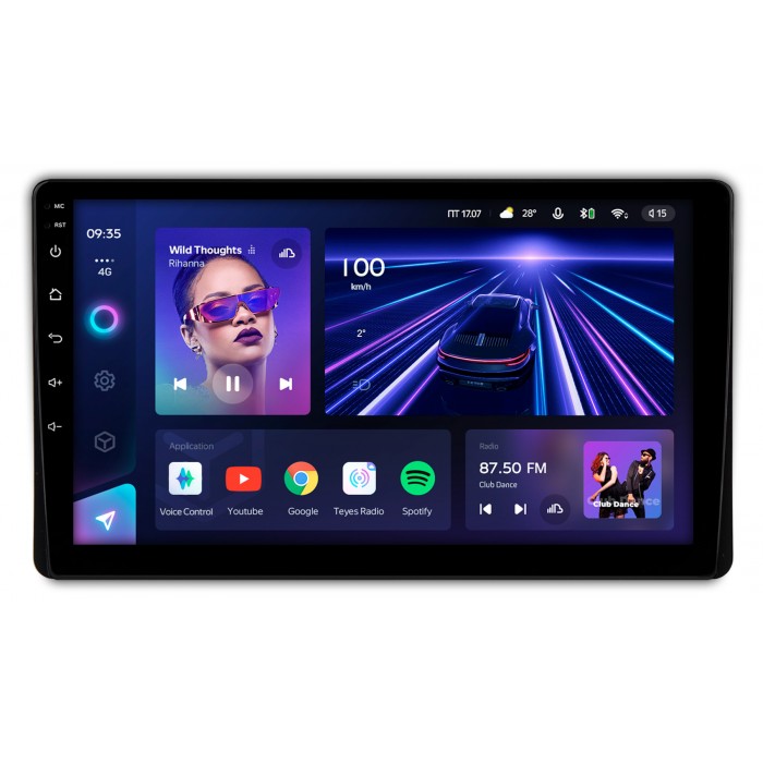 Штатная магнитола Toyota Highlander (U70) (2019-2022) Teyes CC3 2K 9.5 дюймов 6/128 RM-9-3362 на Android 10 (4G-SIM, DSP, QLed)