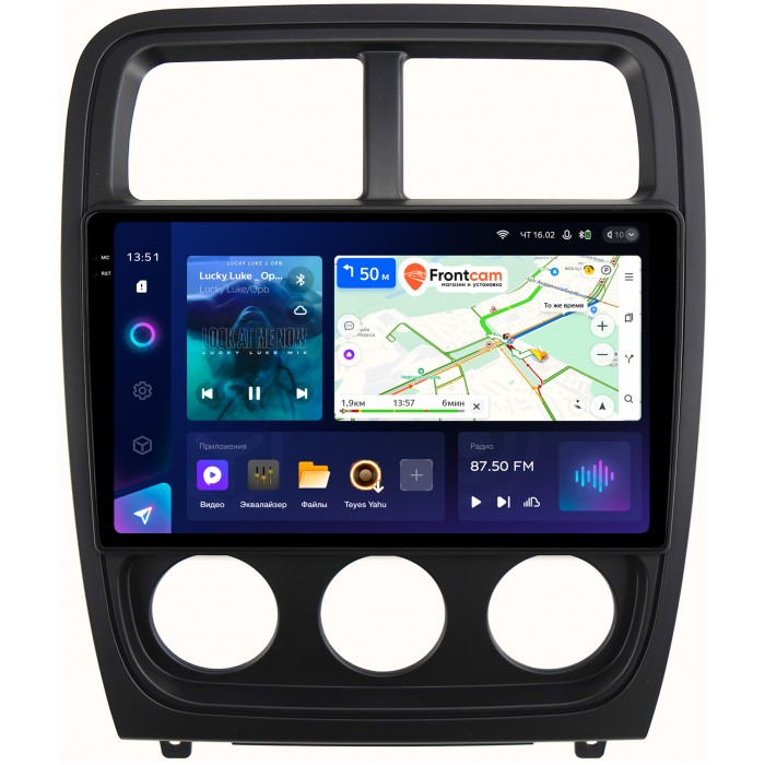 Штатная магнитола Dodge Caliber (2009-2013) Teyes CC3 2K 9.5 дюймов 6/128 RM-9-caliber на Android 10 (4G-SIM, DSP, QLed)