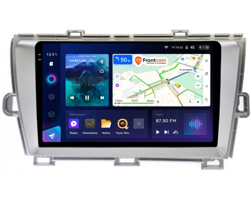 Toyota Prius III (XW30) 2009-2015 (левый руль) серебро Teyes CC3 2K 9.5 дюймов 6/128 RM-9211 на Android 10 (4G-SIM, DSP, QLed)
