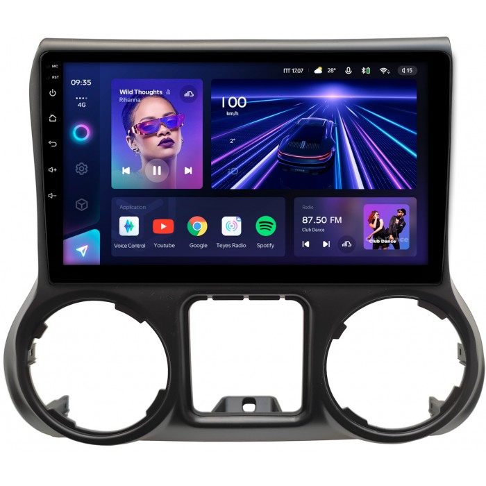 Штатная магнитола Jeep Wrangler III (JK) 2011-2018 Teyes CC3 360 10 дюймов 6/128 RM-10-009 на Android 10 (4G-SIM, DSP, QLed)