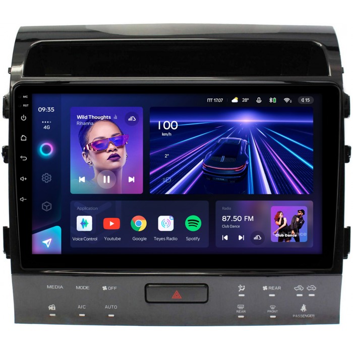 Штатная магнитола Toyota Land Cruiser 200 2010-2012 для авто с NAVI (Тип3) Teyes CC3 360 10 дюймов 6/128 RM-10-1203 на Android 10 (4G-SIM, DSP, QLed)