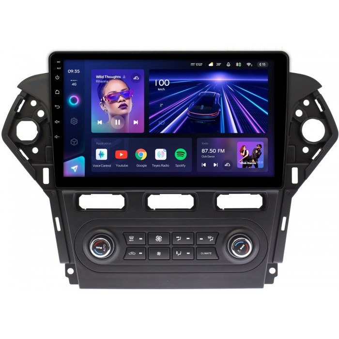 Штатная магнитола Ford Mondeo IV 2010-2015 (черная) Teyes CC3 360 10 дюймов 6/128 RM-1018 для авто с Blaupunkt на Android 10 (4G-SIM, DSP, QLed)
