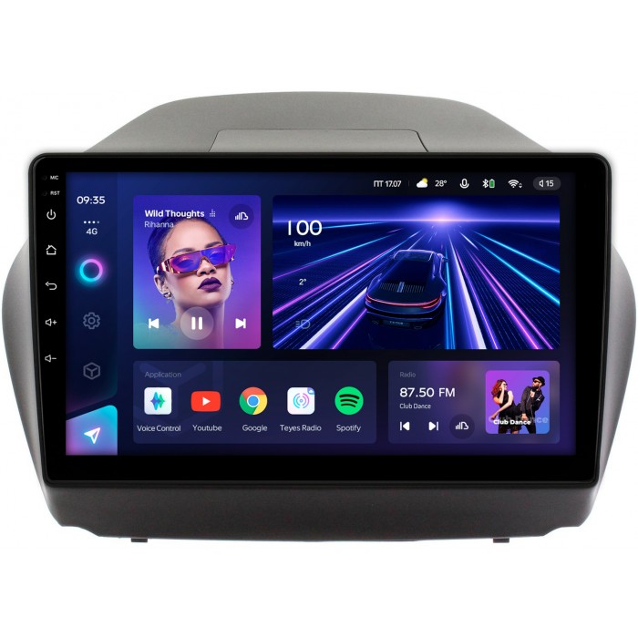 Штатная магнитола Hyundai ix35 2010-2015 Teyes CC3 360 10 дюймов 6/128 RM-1042 на Android 10 (4G-SIM, DSP, QLed) (для авто с камерой)