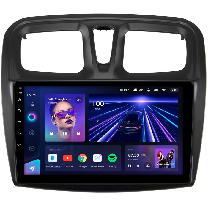 Штатная магнитола Renault Logan II 2013-2020, Sandero II 2013-2020 Teyes CC3 360 10 дюймов 6/128 RM-1090 на Android 10 (4G-SIM, DSP, QLed)