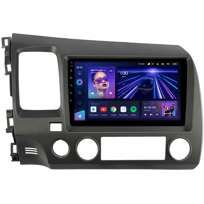 Штатная магнитола Honda Civic 8 (4D) (2005-2012) Teyes CC3 360 9 дюймов 6/128 RM-9-1061 на Android 10 (4G-SIM, DSP, QLed)