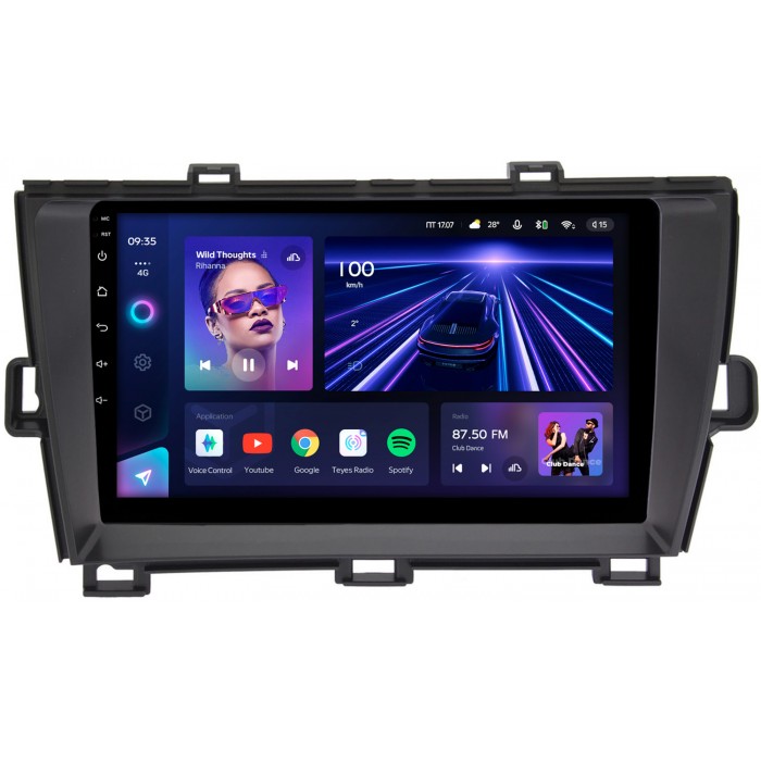 Штатная магнитола Toyota Prius III (XW30) 2009-2015 (правый руль) Teyes CC3 360 9 дюймов 6/128 RM-9-195 на Android 10 (4G-SIM, DSP, QLed)