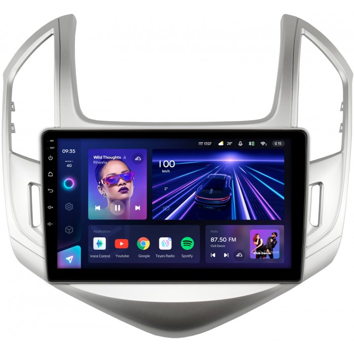 Штатная магнитола Chevrolet Cruze (2012-2016) (серебро) Teyes CC3 360 9 дюймов 6/128 RM-9-242 на Android 10 (4G-SIM, DSP, QLed)