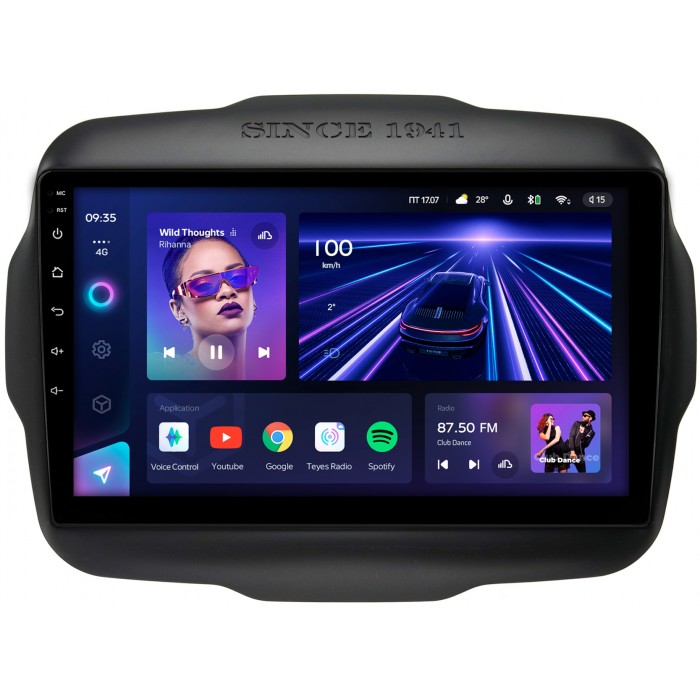 Штатная магнитола Jeep Renegade 2014-2022 Teyes CC3 360 9 дюймов 6/128 RM-9-629 на Android 10 (4G-SIM, DSP, QLed)
