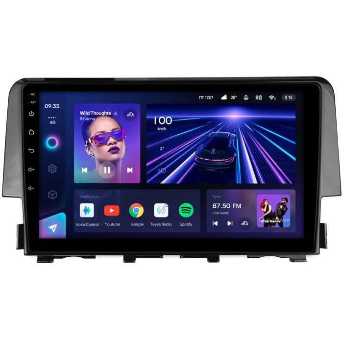 Штатная магнитола Honda Civic 10 (2015-2021) Teyes CC3 360 9 дюймов 6/128 RM-9-650 на Android 10 (4G-SIM, DSP, QLed)