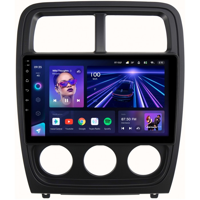 Штатная магнитола Dodge Caliber (2009-2013) Teyes CC3 360 9 дюймов 6/128 RM-9-caliber на Android 10 (4G-SIM, DSP, QLed)