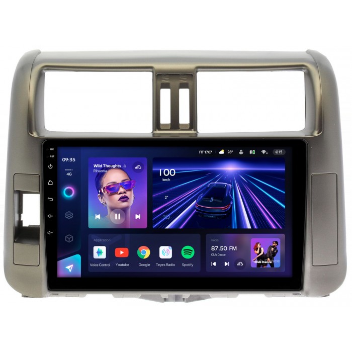 Штатная магнитола Toyota LC Prado 150 2009-2013 (для авто без усилителя) Teyes CC3 360 9 дюймов 6/128 RM-9006 на Android 10 (4G-SIM, DSP, QLed)