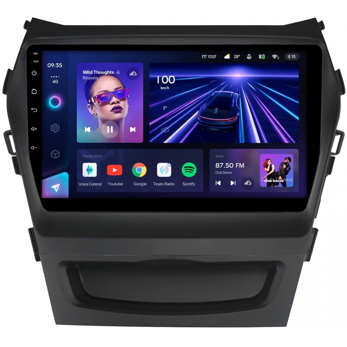 Штатная магнитола Hyundai Santa Fe III 2012-2018 Teyes CC3 360 9 дюймов 6/128 RM-9022 на Android 10 (4G-SIM, DSP, QLed)