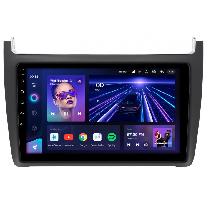 Штатная магнитола Volkswagen Polo 5 2009-2021 Teyes CC3 360 9 дюймов 6/128 RM-9091 на Android 10 (4G-SIM, DSP, QLed)