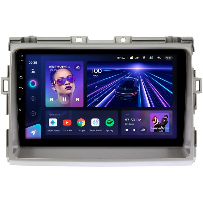 Штатная магнитола Toyota Estima 3, Previa 3 (2006-2019) Teyes CC3 360 9 дюймов 6/128 RM-9093 на Android 10 (4G-SIM, DSP, QLed) (серая)