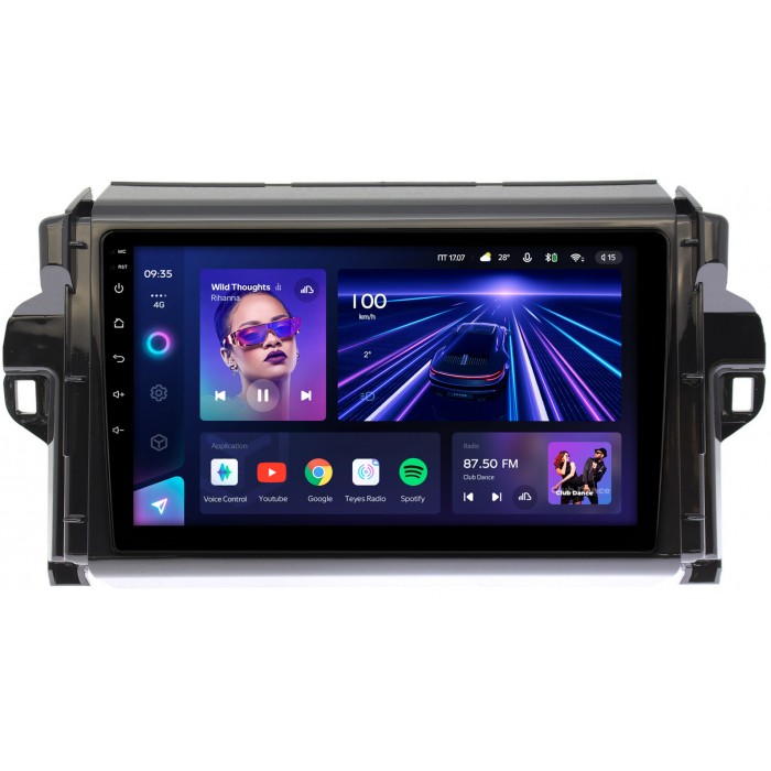 Штатная магнитола Toyota Fortuner 2 (2015-2022) Teyes CC3 360 9 дюймов 6/128 RM-9106 на Android 10 (4G-SIM, DSP, QLed)