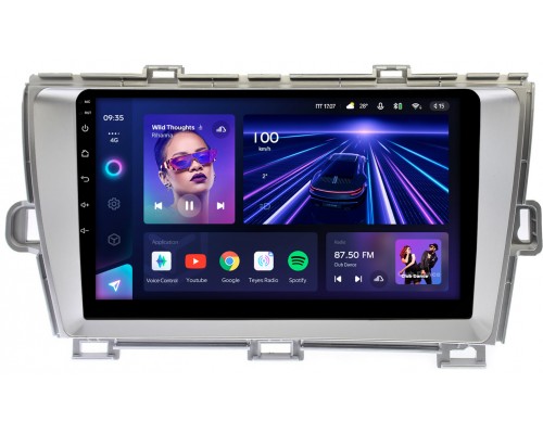 Toyota Prius III (XW30) 2009-2015 (левый руль) серебро Teyes CC3 360 9 дюймов 6/128 RM-9211 на Android 10 (4G-SIM, DSP, QLed)